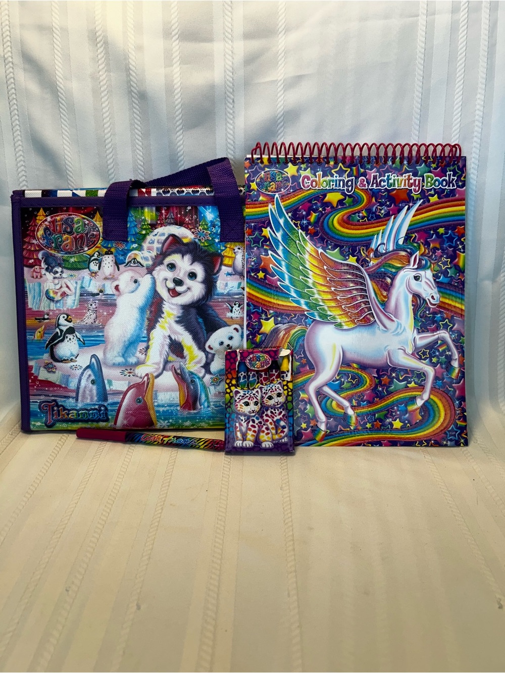 Lisa Frank Tikanni Trfold Binder Coloring Pad Crayons Multicolor Animals Learnin